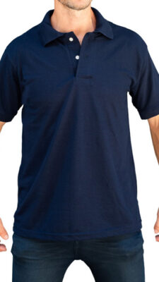 Chomba de piqué azul D&A Confecciones. Indumentaria de trabajo.