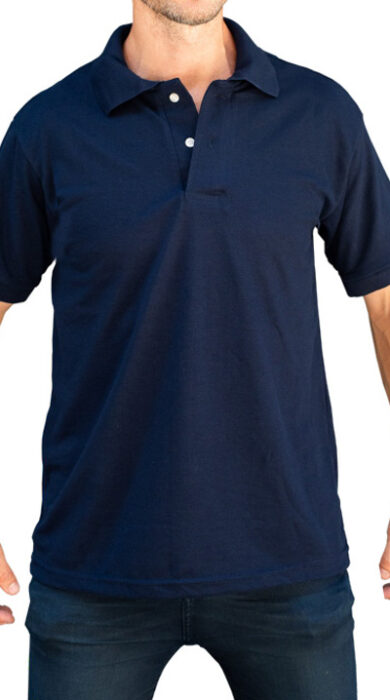 Chomba de piqué azul D&A Confecciones. Indumentaria de trabajo.