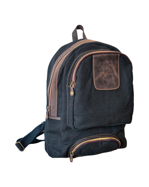 Regalo corporativo Mochila de lona y cuero Vakapi en D&A confecciones. Indumentaria de trabajo