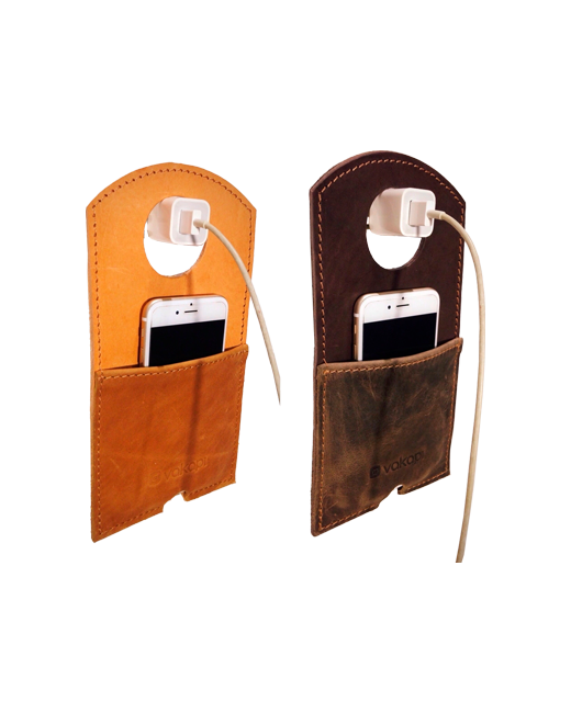 Regalo corporativo Porta cargador celular de cuero en D&A confecciones. Indumentaria de trabajo